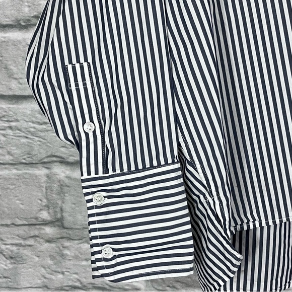 Nili Lotan Sabine Striped Shirt Single Button Blue White Stripe - Size XS - Picture 5 of 16